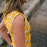UPF 50+ Yellow Saros Sleeveless Top Side 1