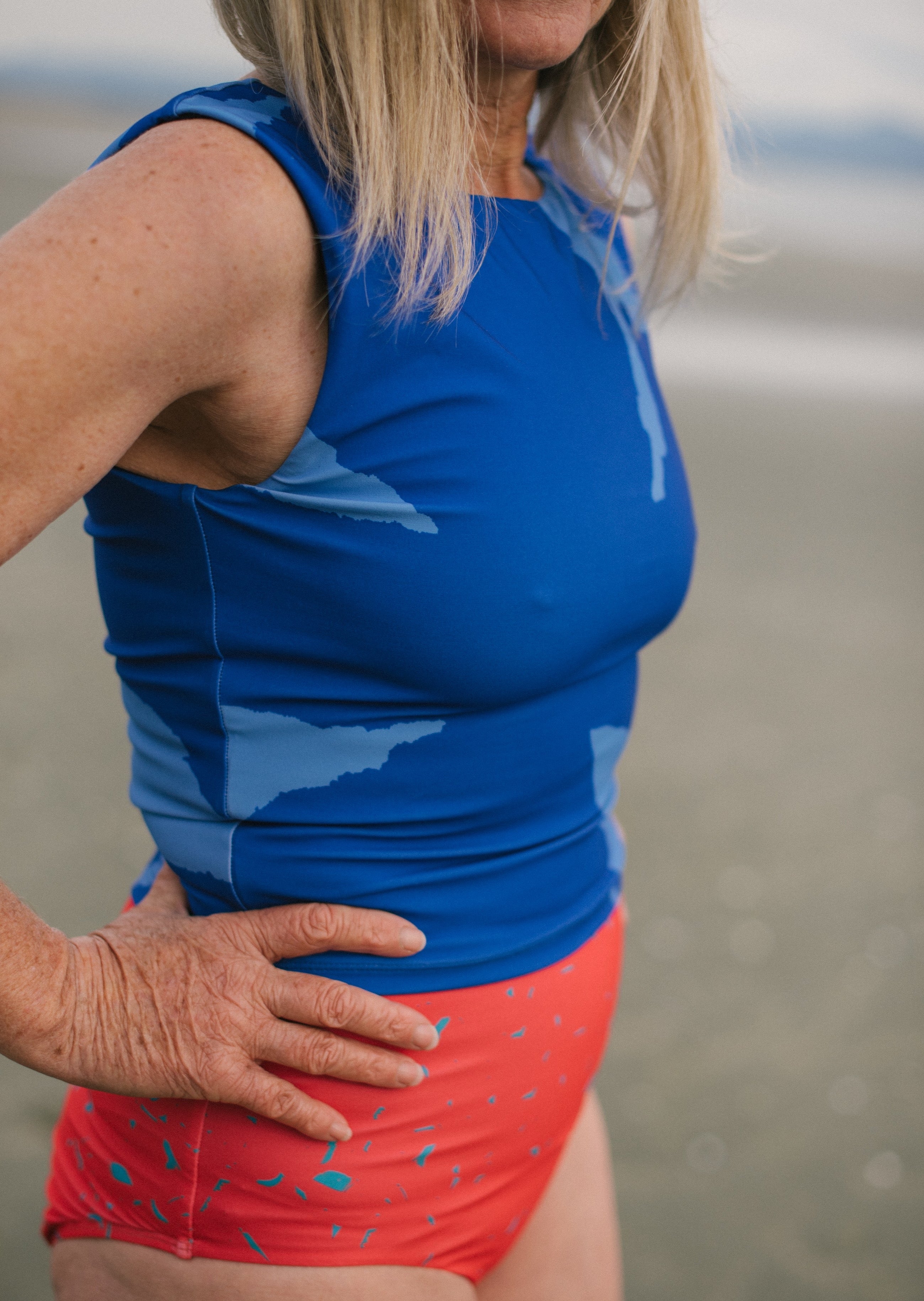 UPF 50+ Blue Astrid Sleeveless Top Vicky