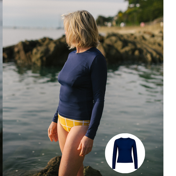 Long Sleeved Sun Top - Navy