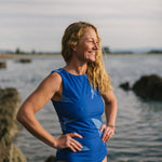 UPF 50+ Blue Astrid Full Coverage Swim Bottoms front 2