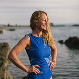 UPF 50+ Blue Astrid Full Coverage Swim Bottoms front 2