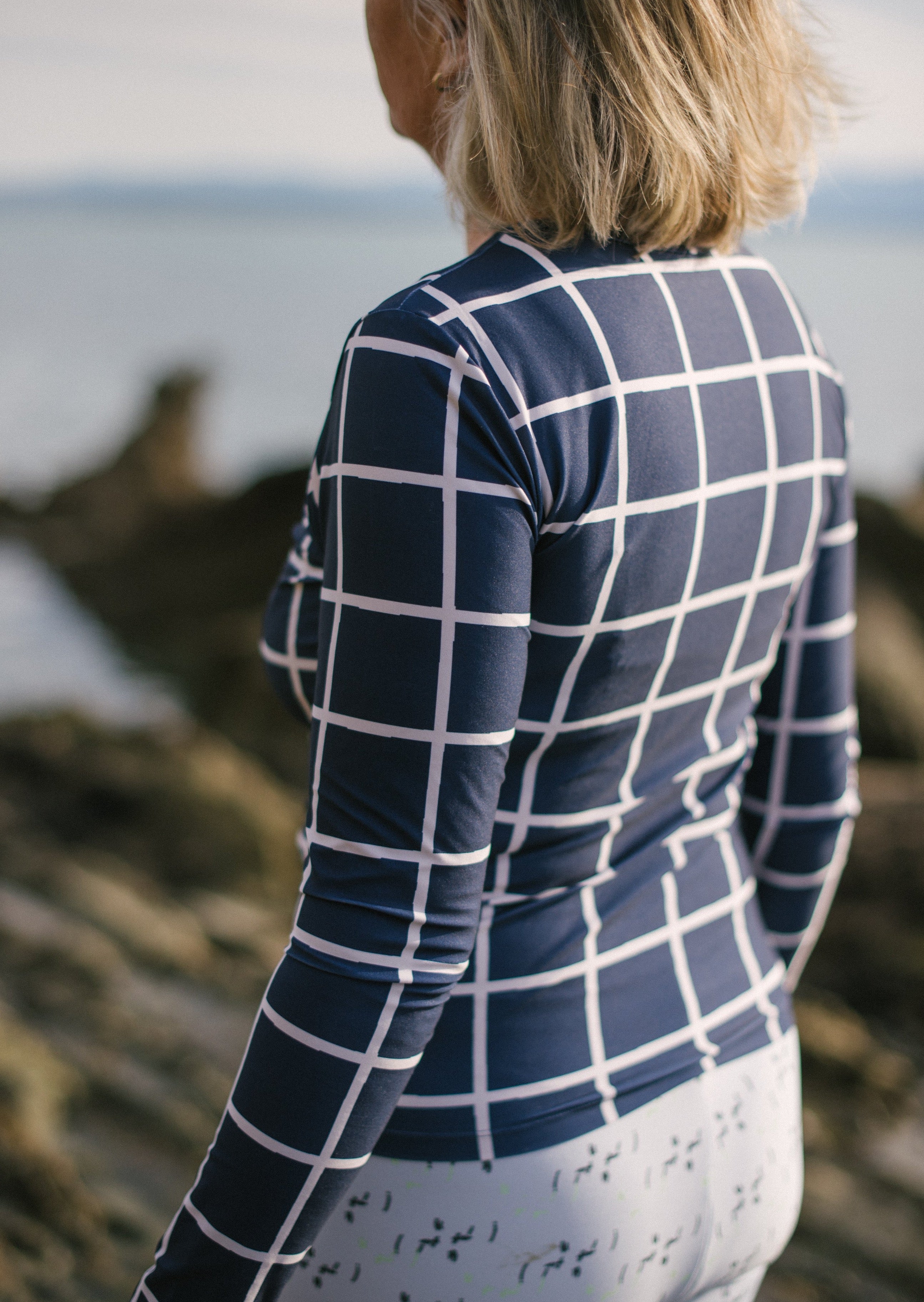 Long Sleeve Navy Saros UPF 50+ Rash Top
