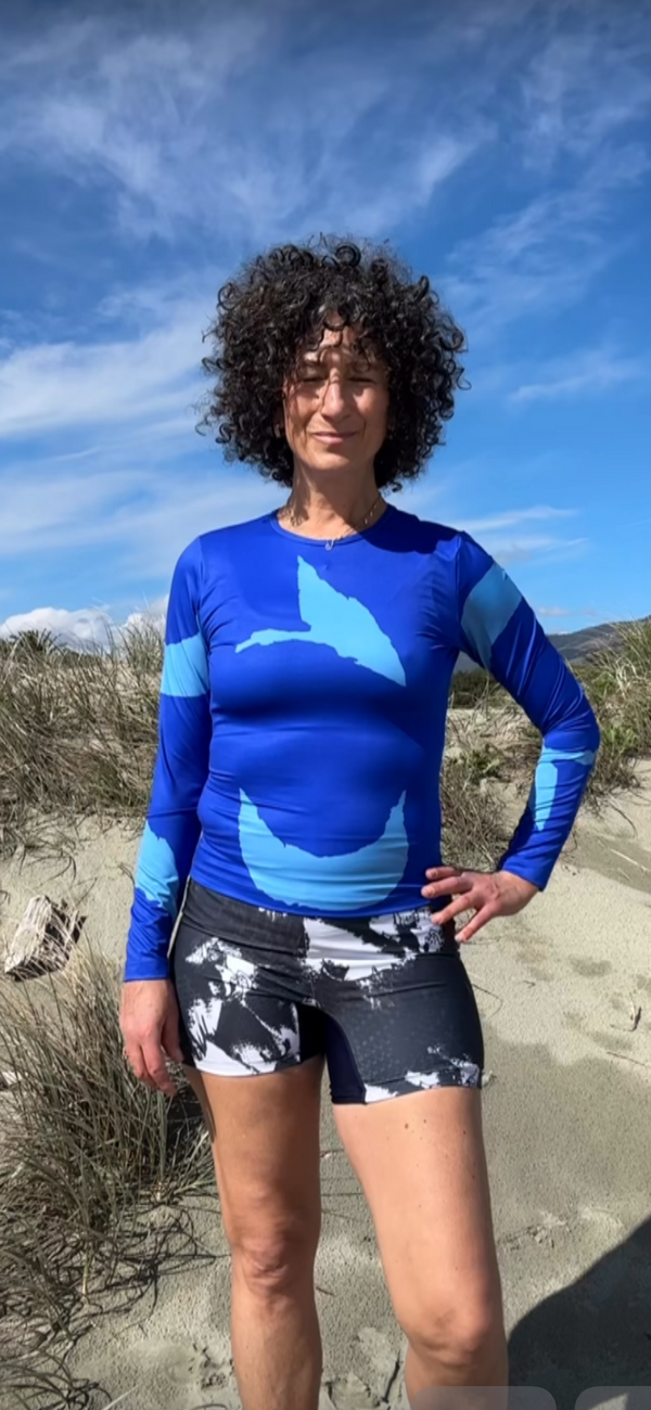 Long Sleeved Rash Top - Blue Astrid