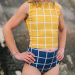 Navy Saros Full Coverage Swim Bottoms front