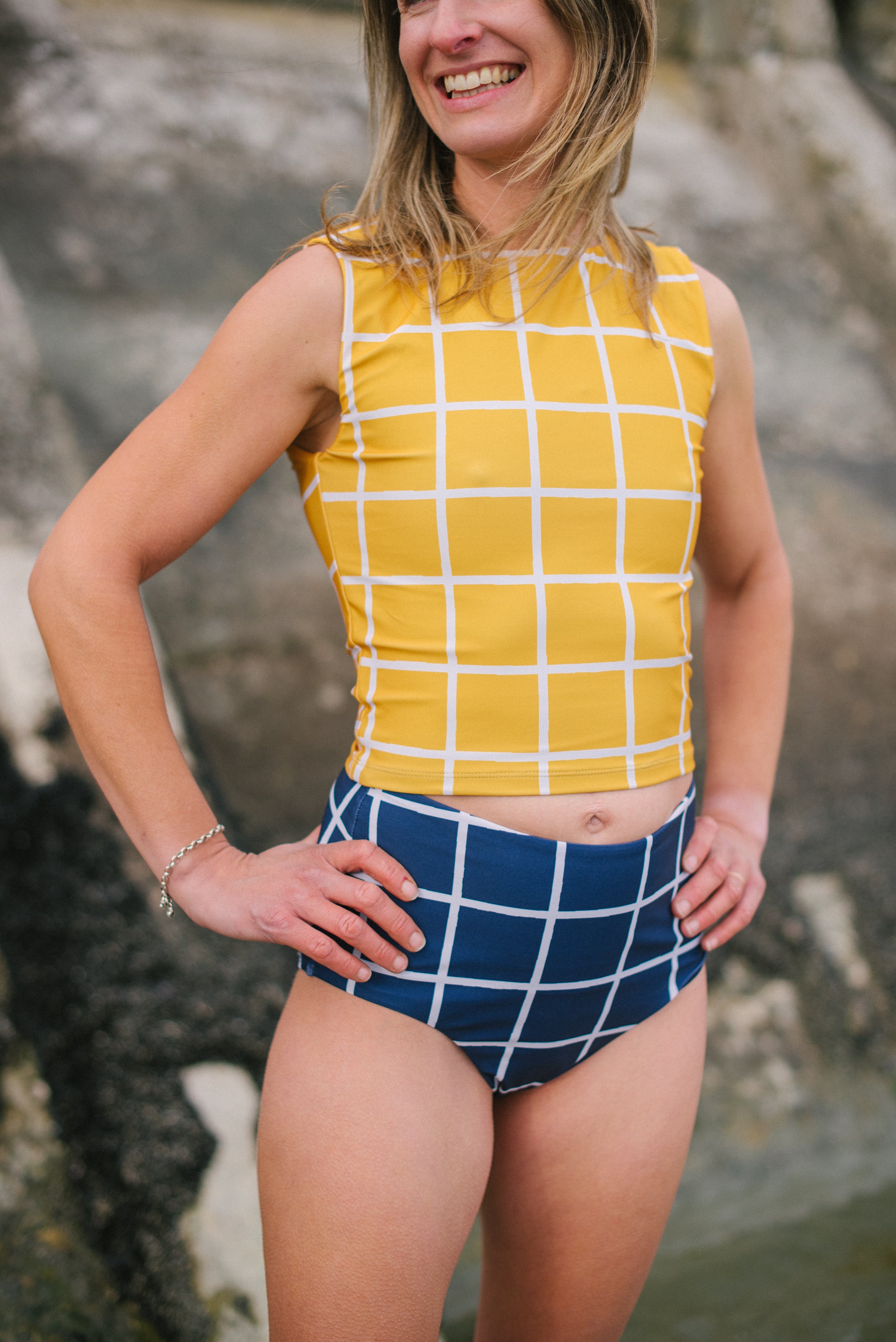 Navy Saros Full Coverage Swim Bottoms front
